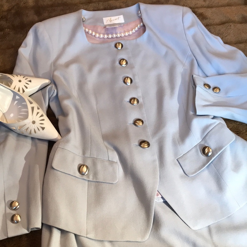 Vintage light blue suit.